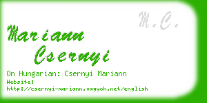 mariann csernyi business card